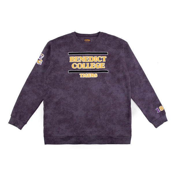 BENEDICT COLLEGE WASHED PURPLE CREWNECK OVERSIZED F/W 25 - COSIGN1975