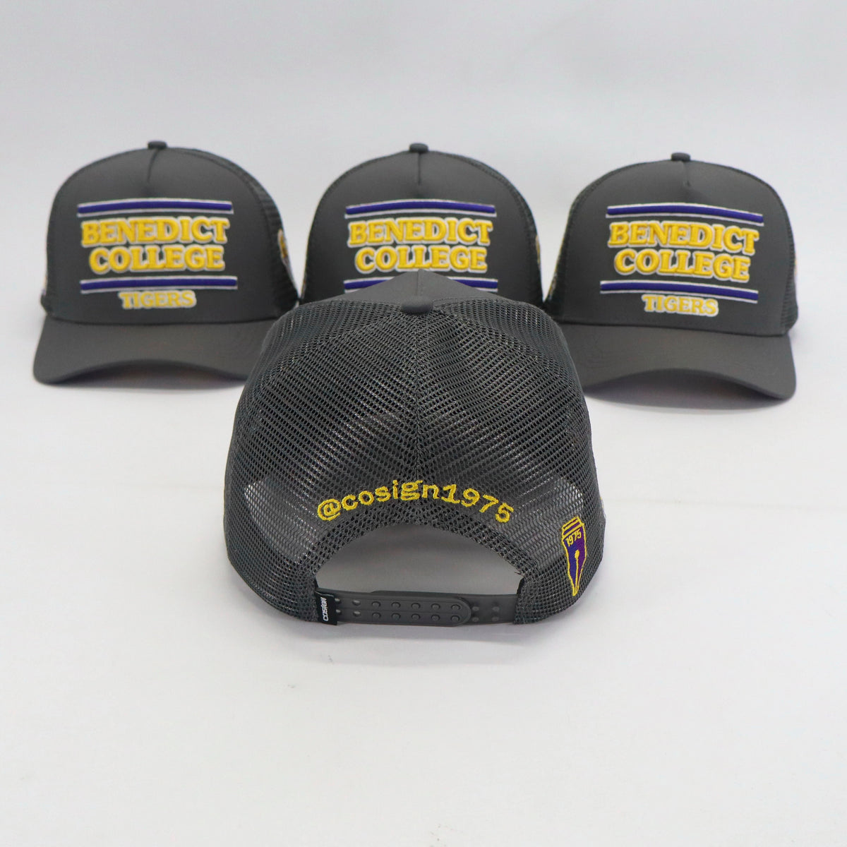 BENEDICT COLLEGE GREY TRUCKER HAT (HAT ONLY) FWF SS26 - COSIGN1975