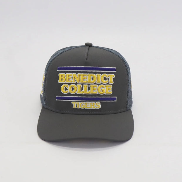 BENEDICT COLLEGE GREY TRUCKER HAT COLLECTORS ITEM FWE S26 - COSIGN1975