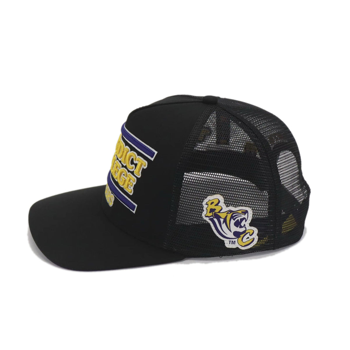 Benedict College Black Trucker Hat (Collector's Box Set) FWF SS26 - Side View - COSIGN1975