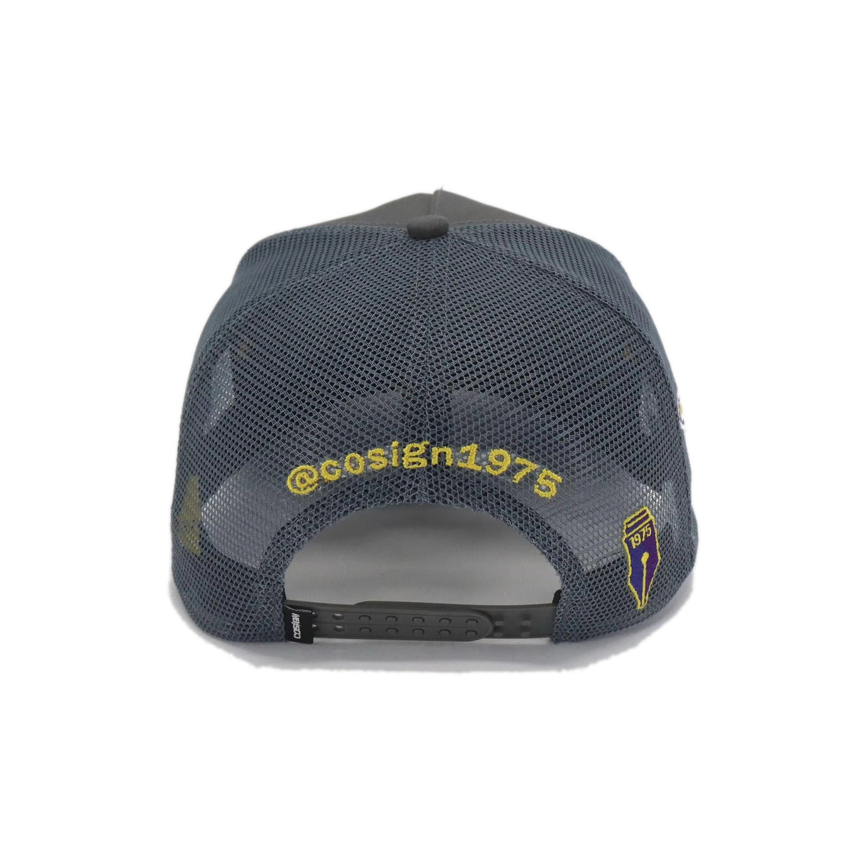 Benedict College Grey Trucker Hat (Collector's Box Set) FWF SS26 - Back Mesh View - COSIGN1975