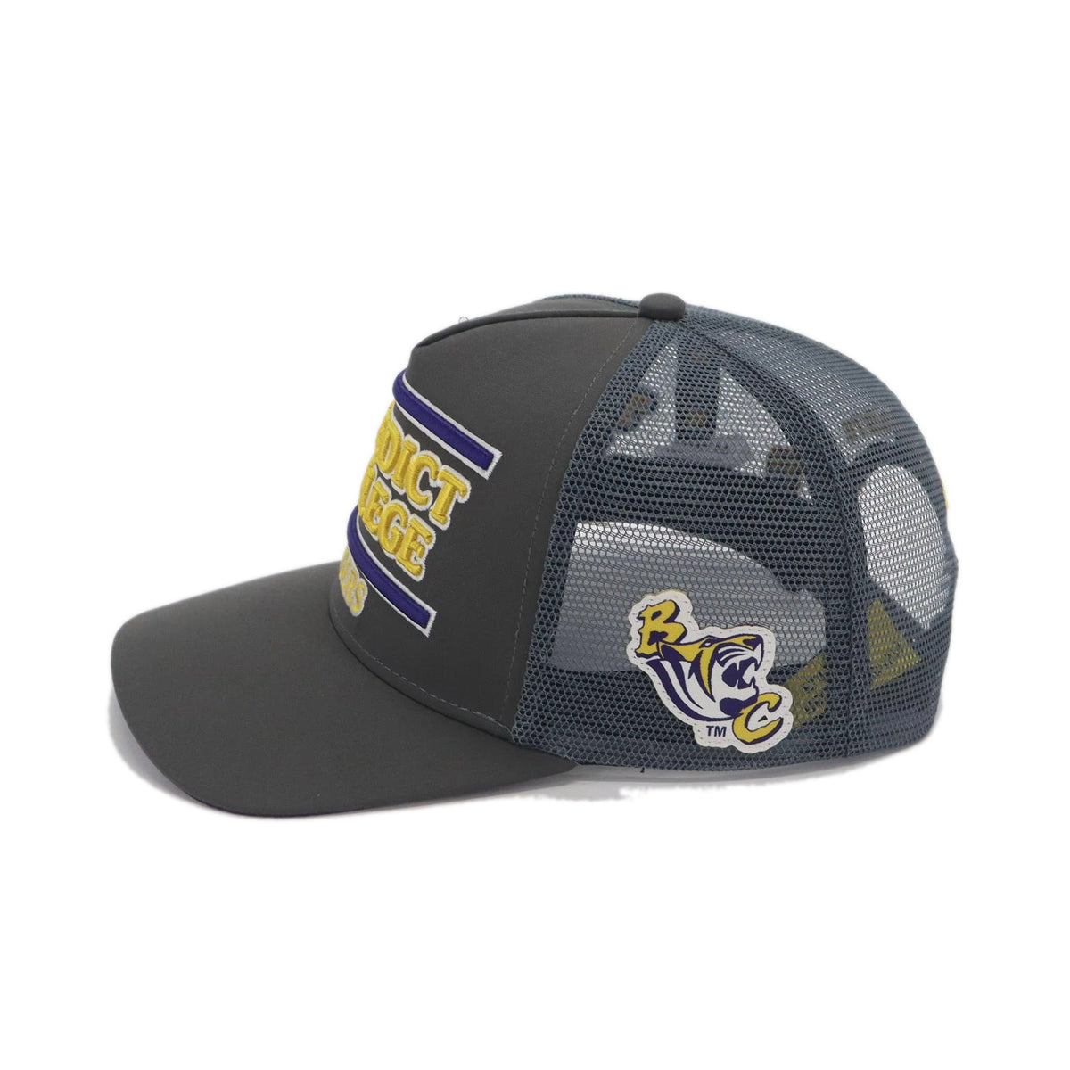 Benedict College Grey Trucker Hat (Collector's Box Set) FWF SS26 - Side Back View - COSIGN1975