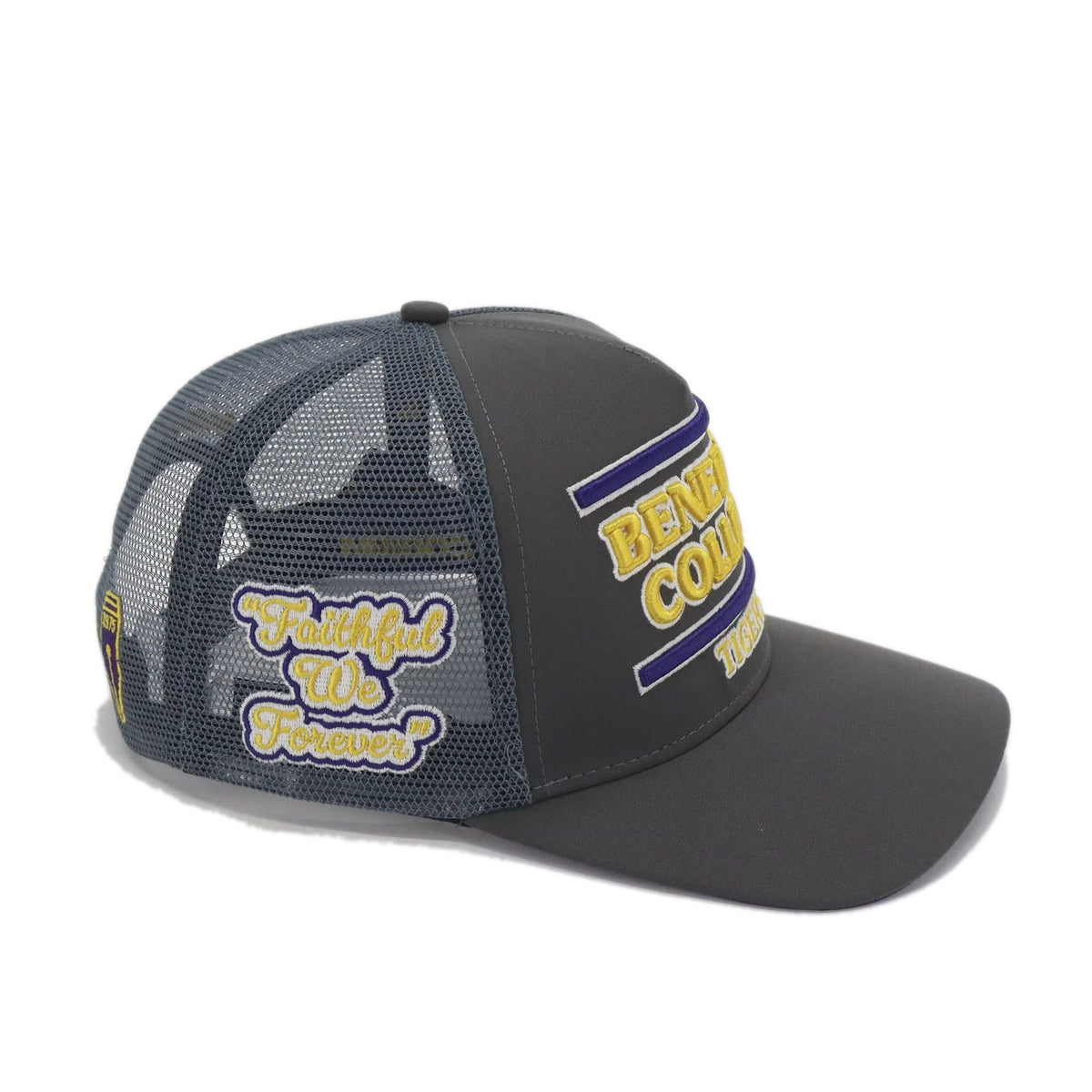 Benedict College Grey Trucker Hat (Collector's Box Set) FWF SS26 - Three-Quarter Side View - COSIGN1975
