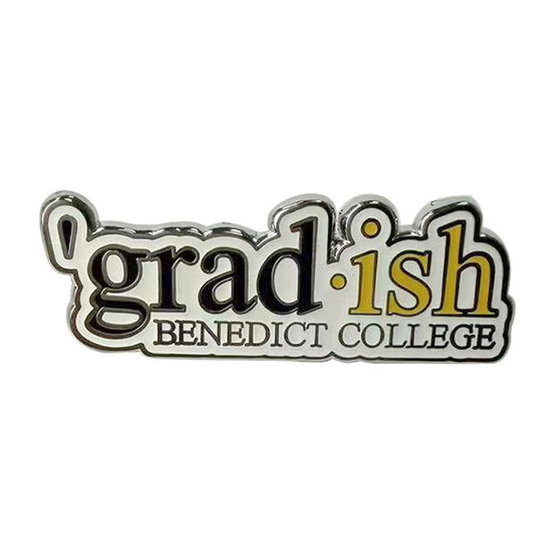 Benedict College Lapel Pin 'Grad-ish' Night Glow - Front View - COSIGN1975