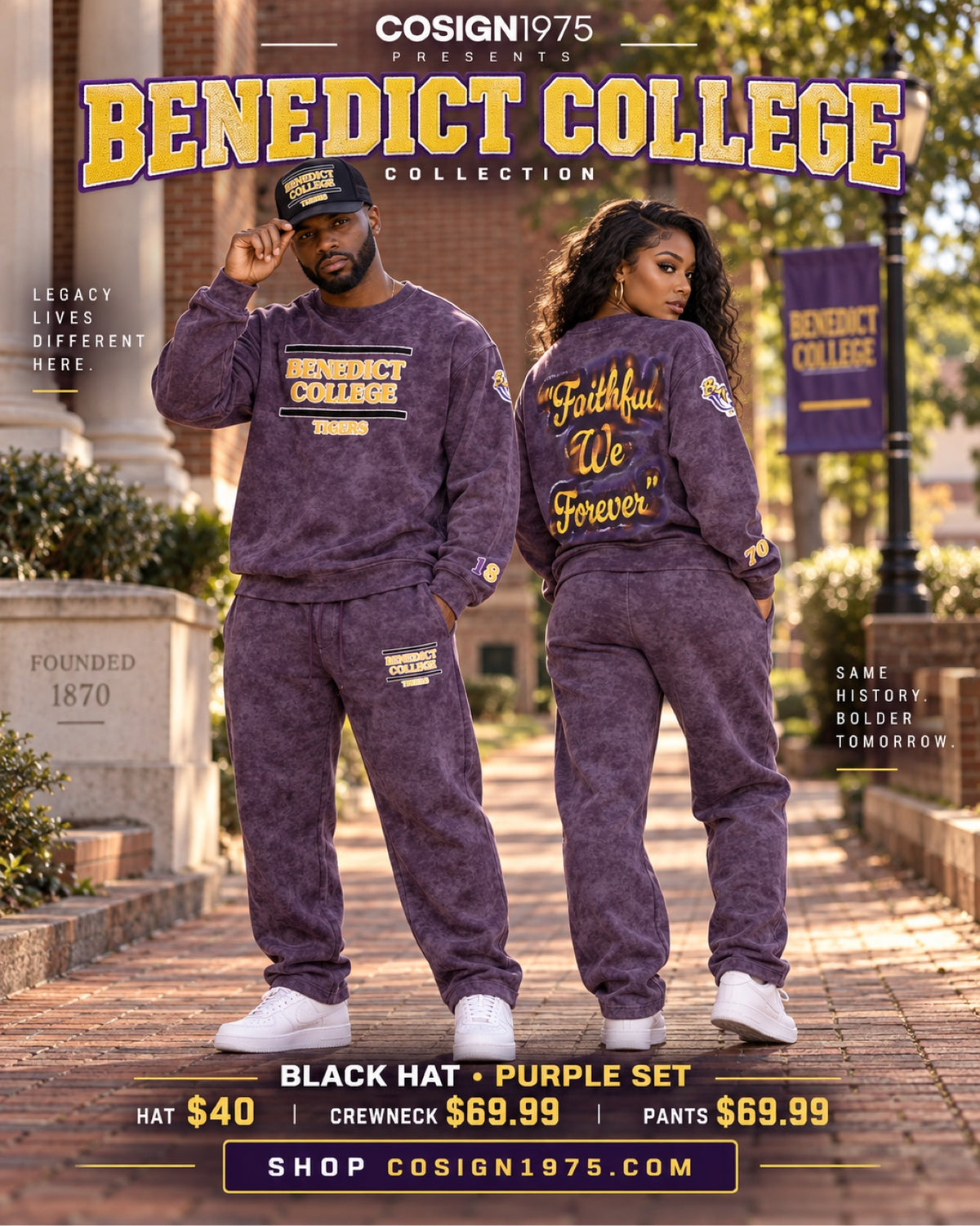 Benedict College purple crewneck and sweatsuit set – COSIGN1975