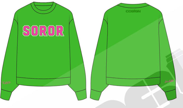 PINK AND GREEN SOROR CREWNECK